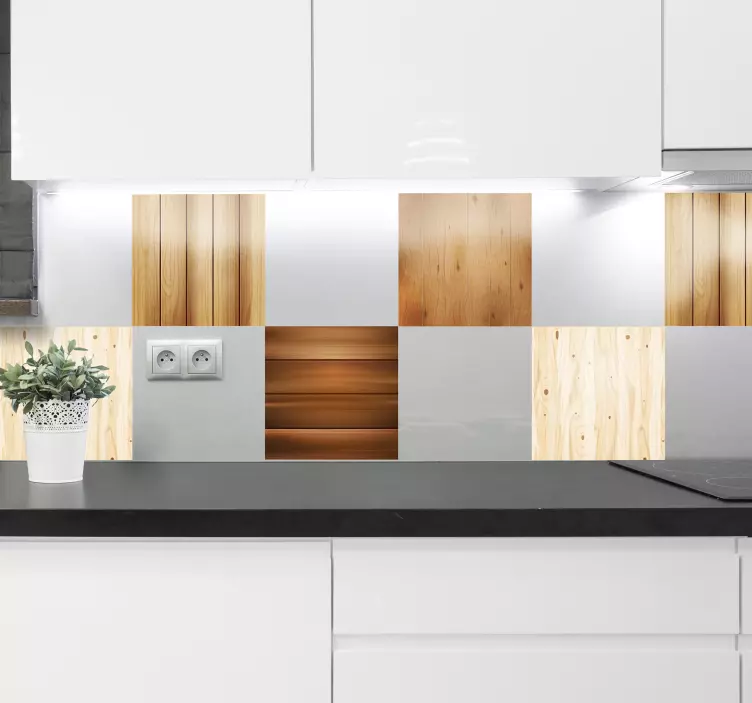 Medinės plytelės gyvūnų lipdukas - „Tenstickers“