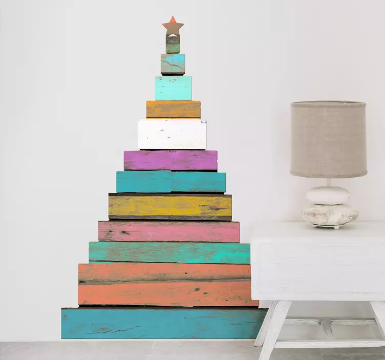 Medžio efekto eglutės kalėdinis lipdukas - „Tenstickers“