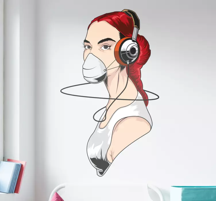 Meilės muzikos merginos lipdukas - „Tenstickers“