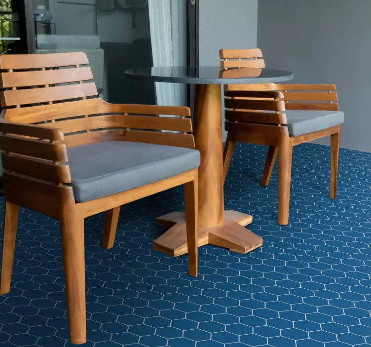 Mėlynas penkiakampio grindų lipdukas - „Tenstickers“