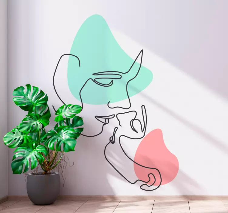 Meno lipdukas minimalistinis linijinis portretas - „Tenstickers“