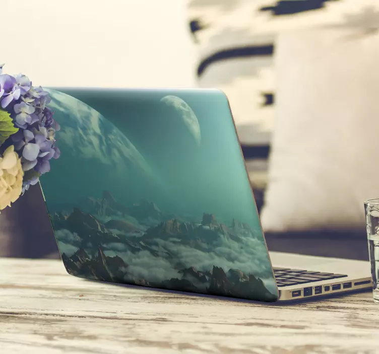 Mėnulio kosminio nešiojamojo kompiuterio vinilo odos - „Tenstickers“