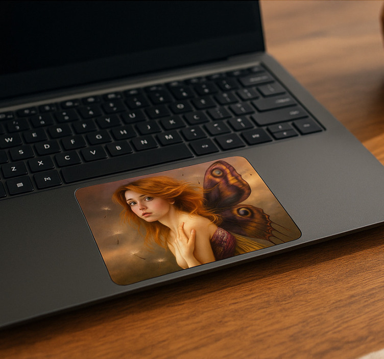 Mergina su plaukiojančiomis kiaulpienėmis Jutiklinės dalies lipdu - „Tenstickers“