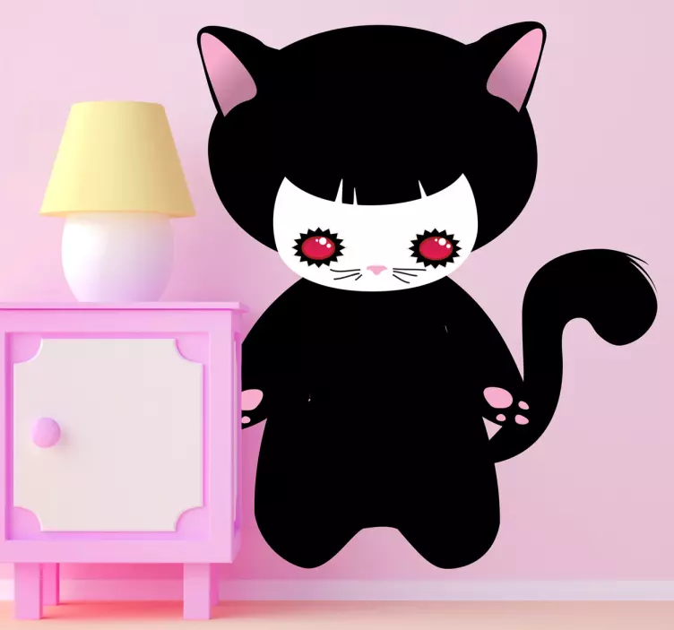 Mielas animacinis katinas lipdukas - „Tenstickers“