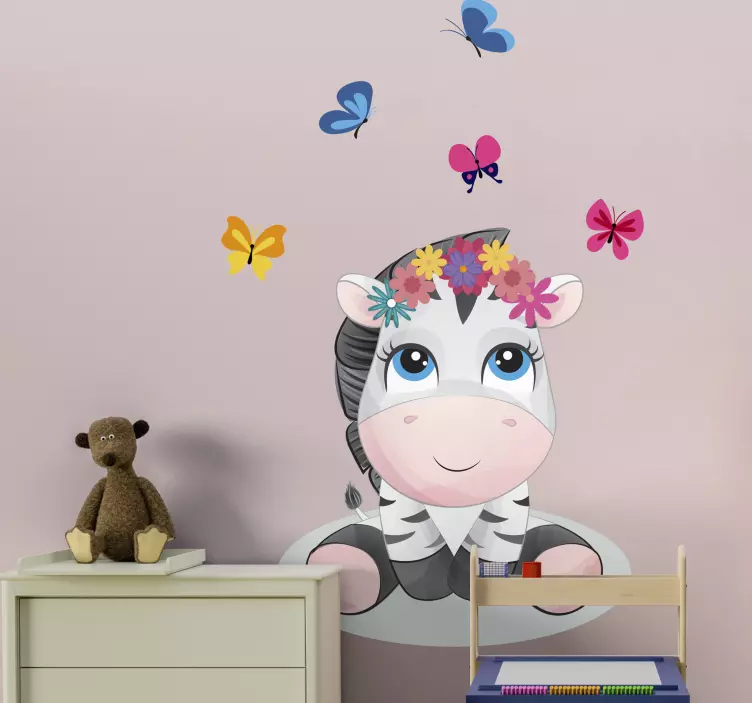 Mielas zebro personažas lipdukas - „Tenstickers“