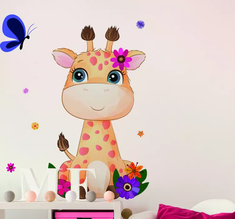 Mielas žirafos personažas lipdukas - „Tenstickers“