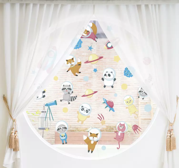 Mieli gyvūnų astronautai naminių gyvūnėlių lipdukas - „Tenstickers“