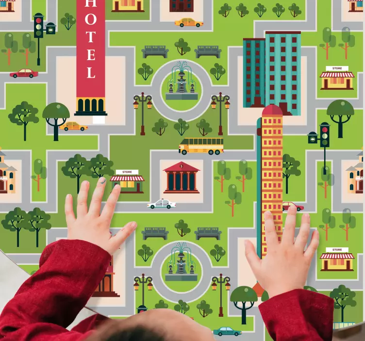 Miestas ir gatvės piešiant baldus lipdukas - „Tenstickers“