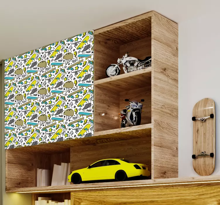 Miesto pačiūžų modelio baldų lipdukas - „Tenstickers“