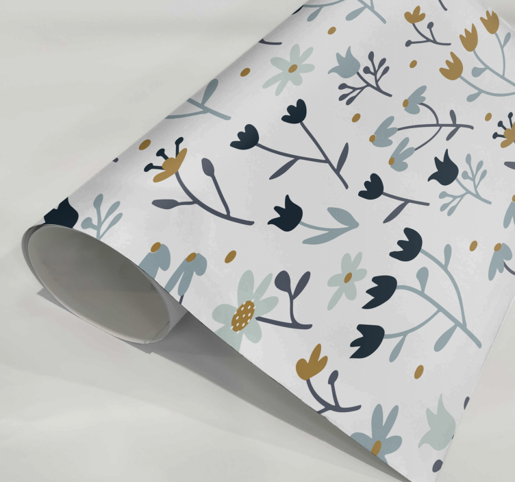 Minimalistinės gėlės baldų lipdukas - „Tenstickers“