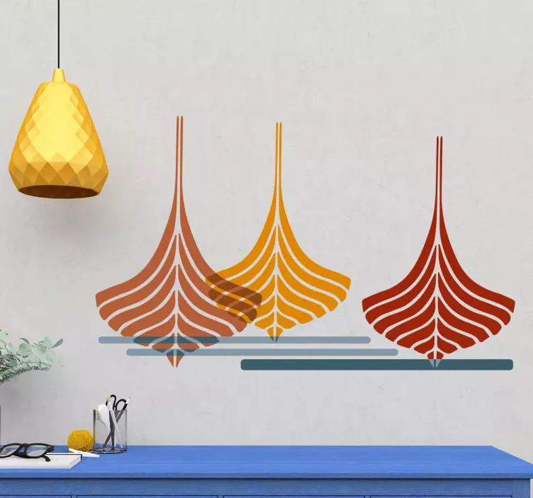 Minimalistinio stiliaus valčių jūrinis sienos lipdukas - „Tenstickers“