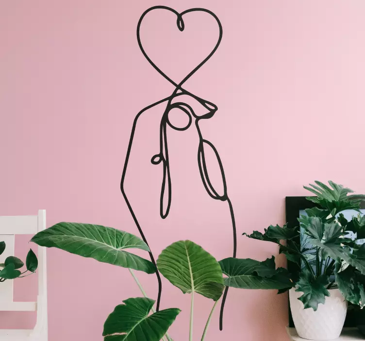 Minimalistinis rankos laikantis širdies žmones lipdukas - „Tenstickers“