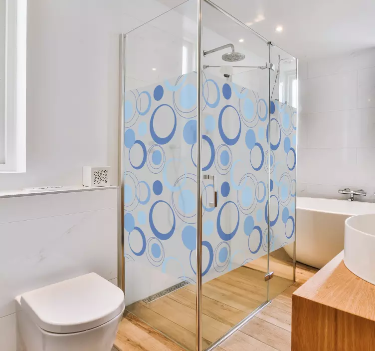 Minimalūs mėlyni burbuliukai dušo lipdukas - „Tenstickers“