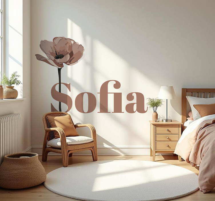 mocha mousse gėlė pritaikomas lipdukas - „Tenstickers“