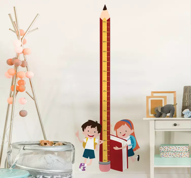 Mokyklos metro dekoratyvinis aukščio lentelės lipdukas - „Tenstickers“
