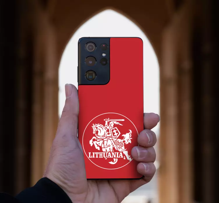 Monocolor lietuva vytis apskritimas samsung decal - „Tenstickers“