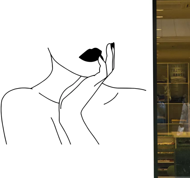 Moteriško veido dailių linijų lango animuotasis paveiksliukas - „Tenstickers“