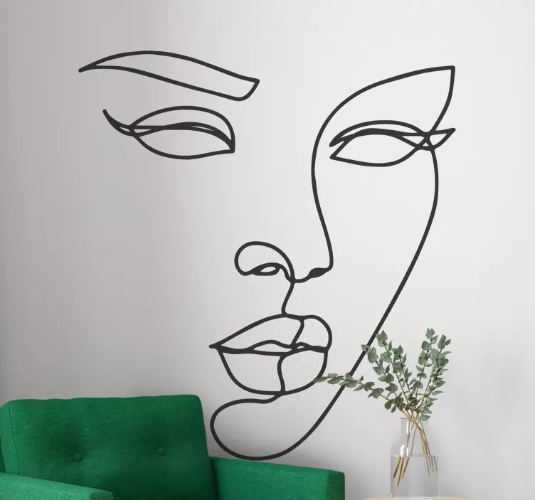 Moters veido minimalistinių paveikslų lipdukas - „Tenstickers“