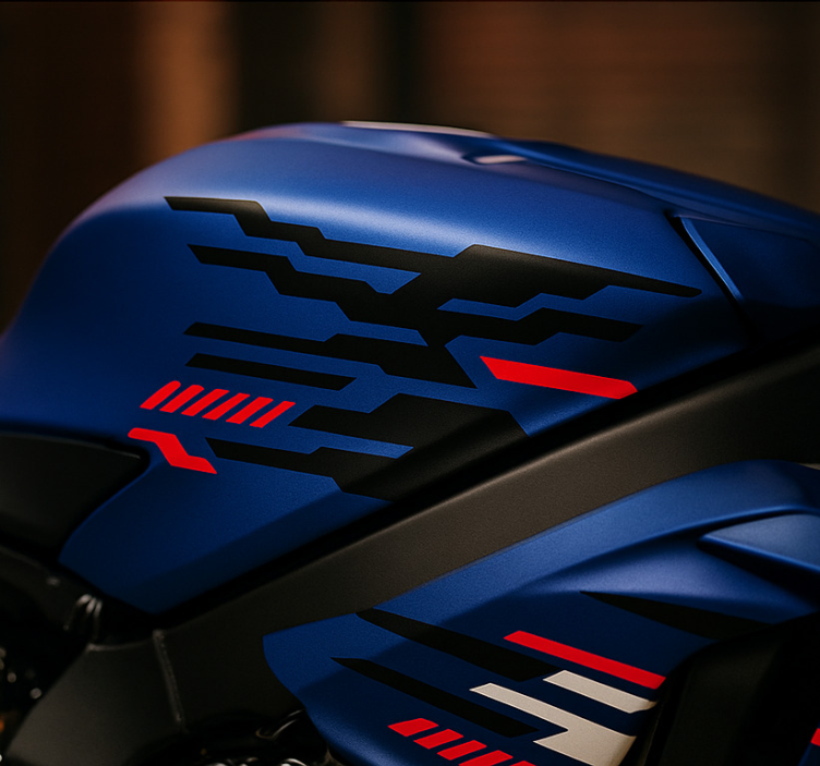 Motociklo lipdukas juodai raudono futuristinio dizaino - „Tenstickers“