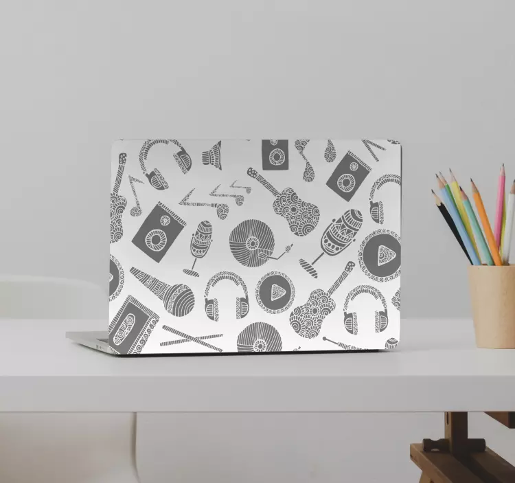 Muzikos elementų raštas Laptop lipdukas - „Tenstickers“