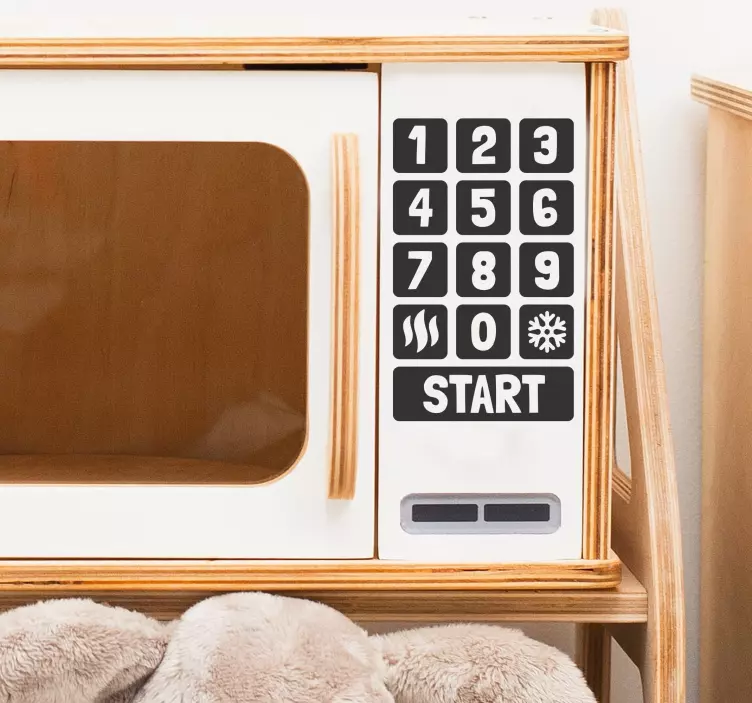 Mygtukai lauko mikrobangų krosnelės žaislinis lipdukas - „Tenstickers“