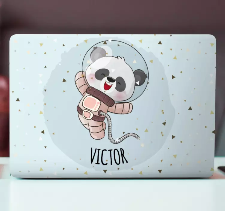 Nešiojamojo kompiuterio lipdukas mielas kosmoso panda - „Tenstickers“
