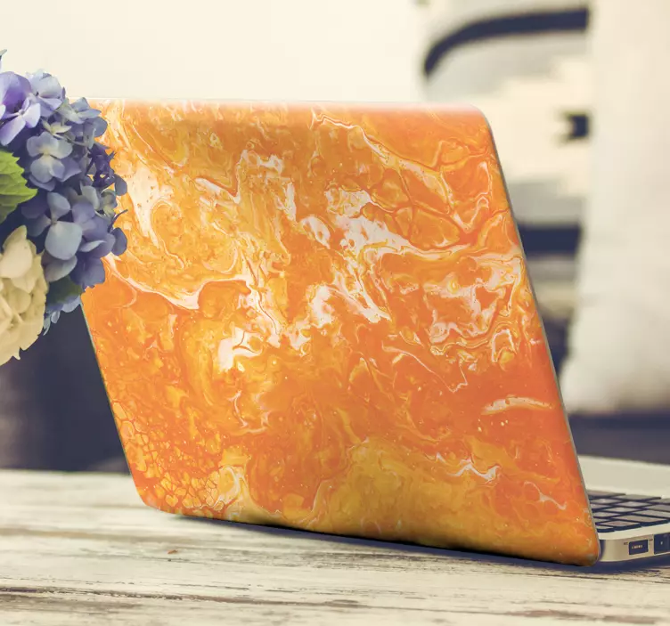 Nešiojamojo kompiuterio lipdukas ryškus oranžinis raštas - „Tenstickers“