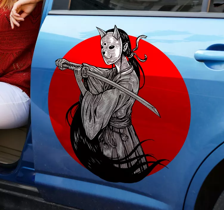 „ninja“ merginos silueto automobilio lipdukas - „Tenstickers“