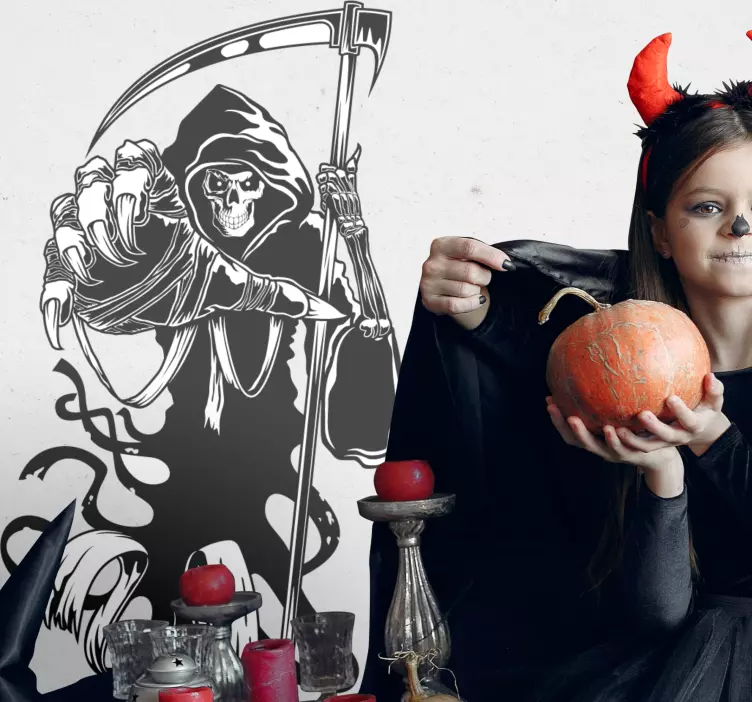 Niūrios pjaunamosios figūrėlė Helovino lipdukas - „Tenstickers“