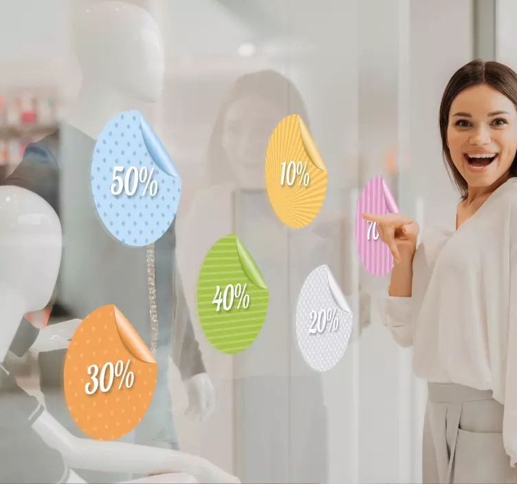 Nulupamų nuolaidų pritaikomi lipdukai - „Tenstickers“