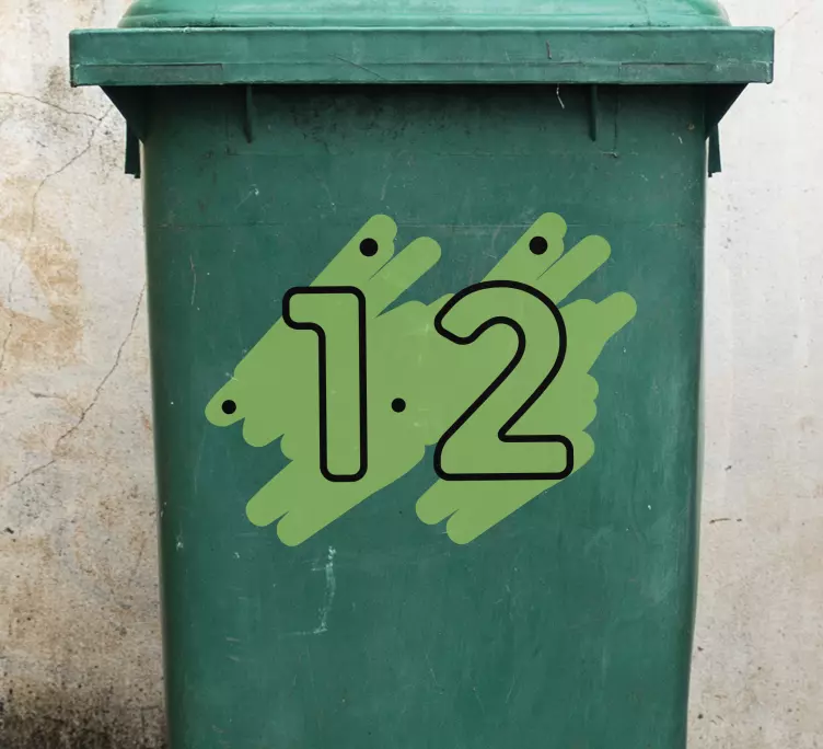 Numeriai spalvotu žaliu konteinerio lipduku - „Tenstickers“
