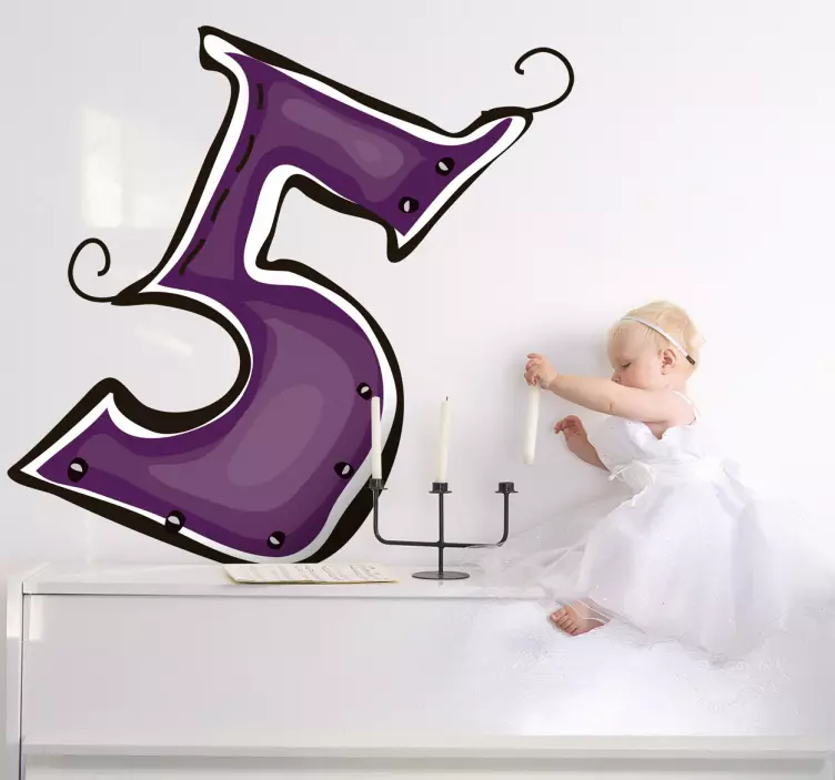 Numeris 5 lipdukas - „Tenstickers“