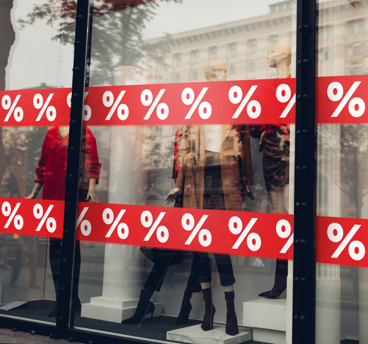 Nuolaidos simbolio kraštinė išpardavimo lipdukai - „Tenstickers“