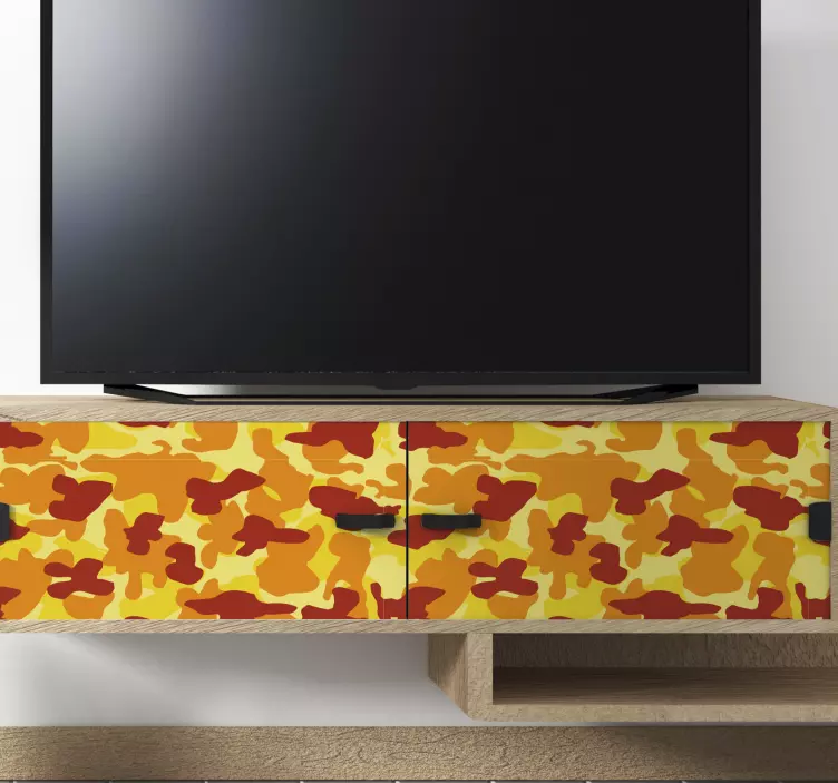 Oranžinis kamufliažinis vinilo spaudos lipdukas - „Tenstickers“