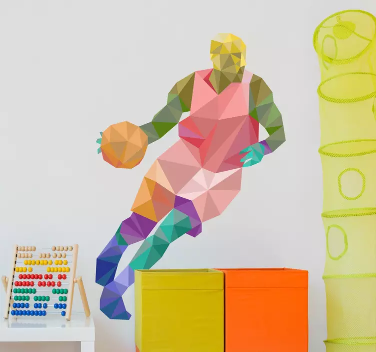 „origami“ krepšinio lipdukas - „Tenstickers“