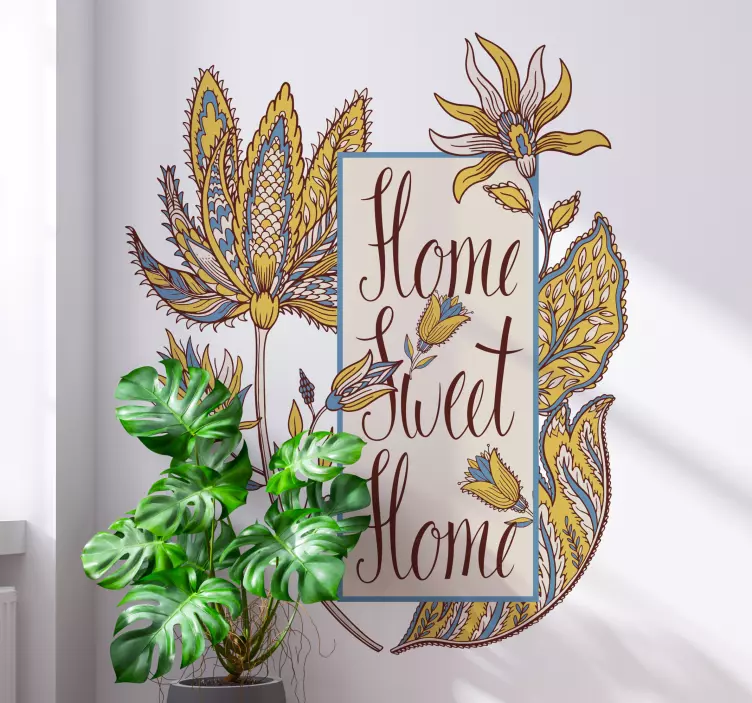 Paisley gėlių komplekto dekoratyvinės sienos lipdukas - „Tenstickers“