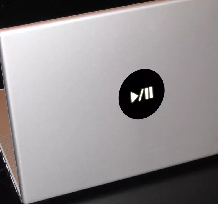 Paleidimo / pauzės mygtuko nešiojamojo kompiuterio lipdukas - „Tenstickers“