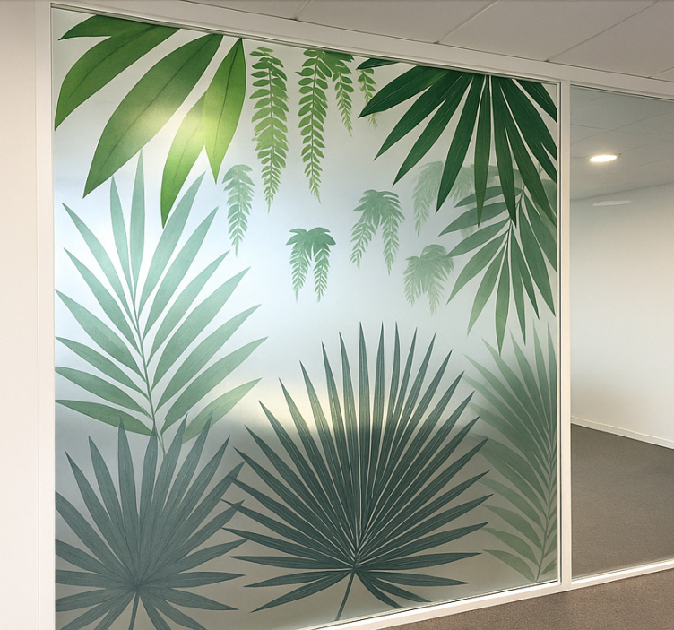 Palmių lapų motyvas langų lipdukas - „Tenstickers“