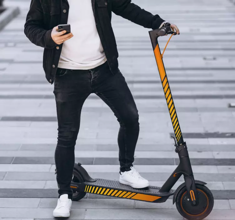 "Patinetės naranja juostelės" lipdukas paspirtukui - „Tenstickers“