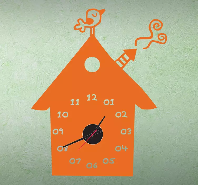 Paukščių namo sienos laikrodžio animuotasis paveiksliukas - „Tenstickers“