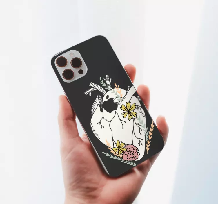 Paukštis ir gėlės gyvūnų lipdukas - „Tenstickers“