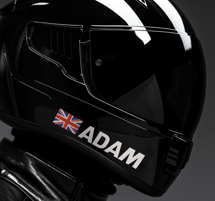 Pavadinimas su vėliavos dizainu motociklo lipdukas - „Tenstickers“