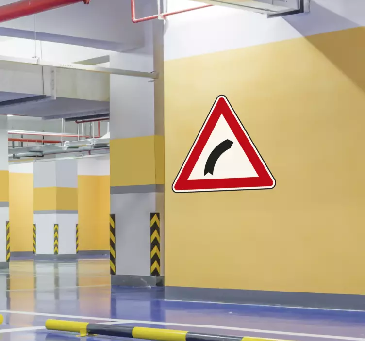 Pavojingo kreivės įspėjamojo ženklo lipdukas - „Tenstickers“