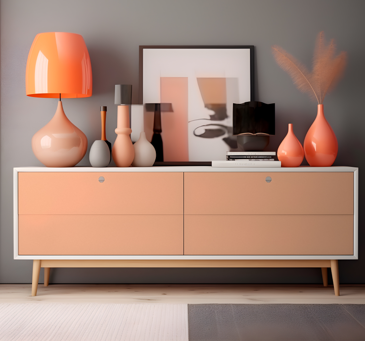 Persikų pūkelių paprastos spalvos lipdukas - „Tenstickers“