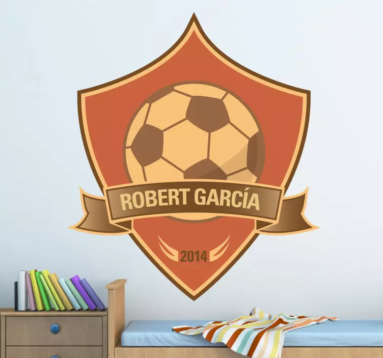 Personalizuotas futbolo čempiono skydo sienos lipdukas - „Tenstickers“