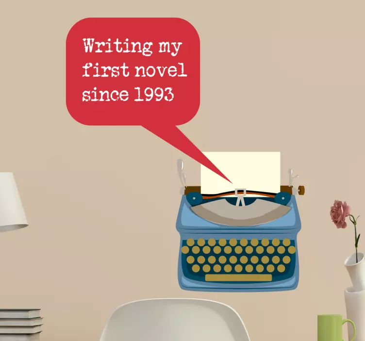 Personalizuotas rašomosios mašinėlės sienos lipdukas - „Tenstickers“