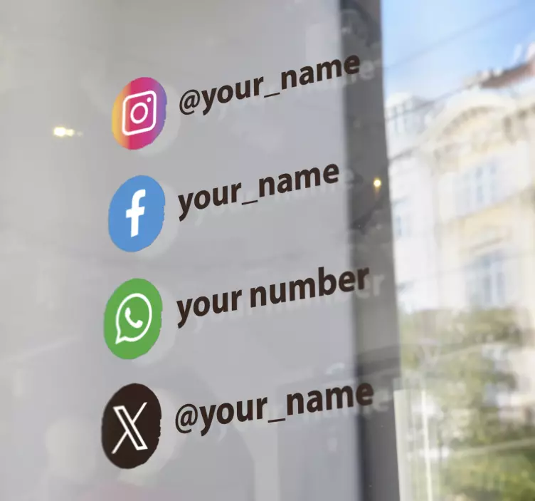 Personalizuotos socialinio tinklo logotipai parduotuvės langų lip - „Tenstickers“