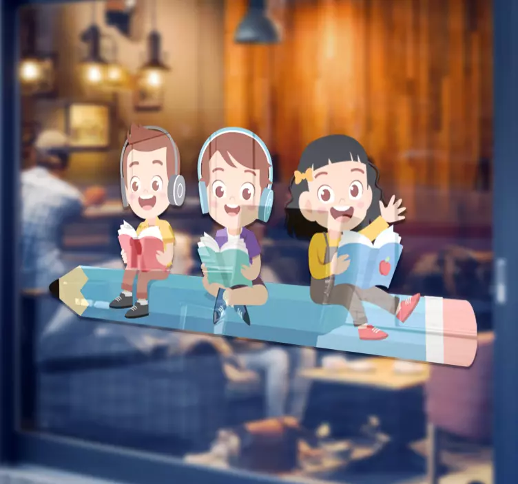 Pieštukas kaip vaikų suoliuko lango lipdukas - „Tenstickers“