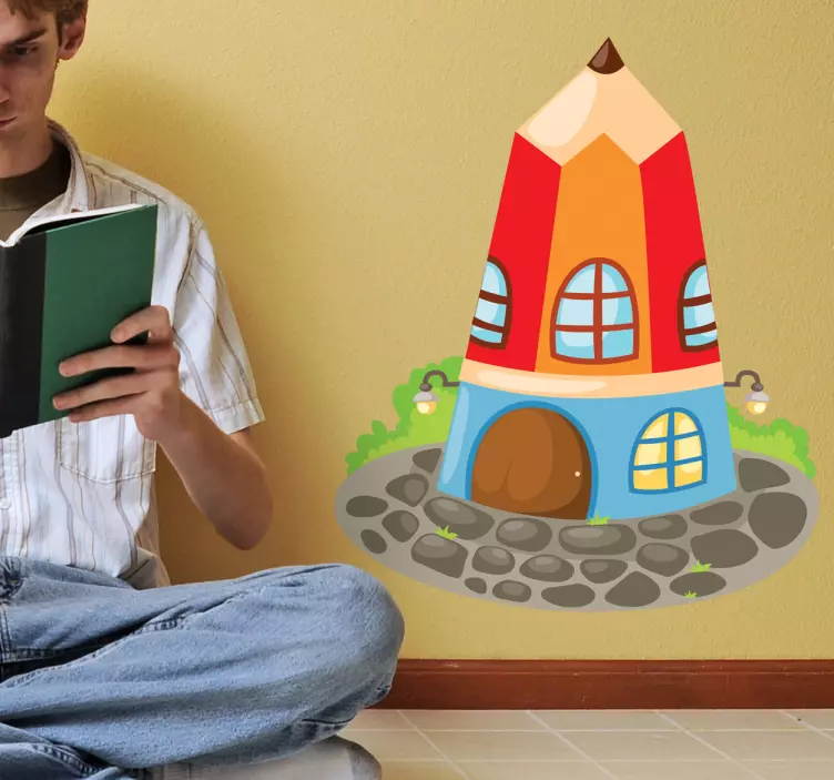 Pieštukų namo dizainas lipdukas vaikams - „Tenstickers“