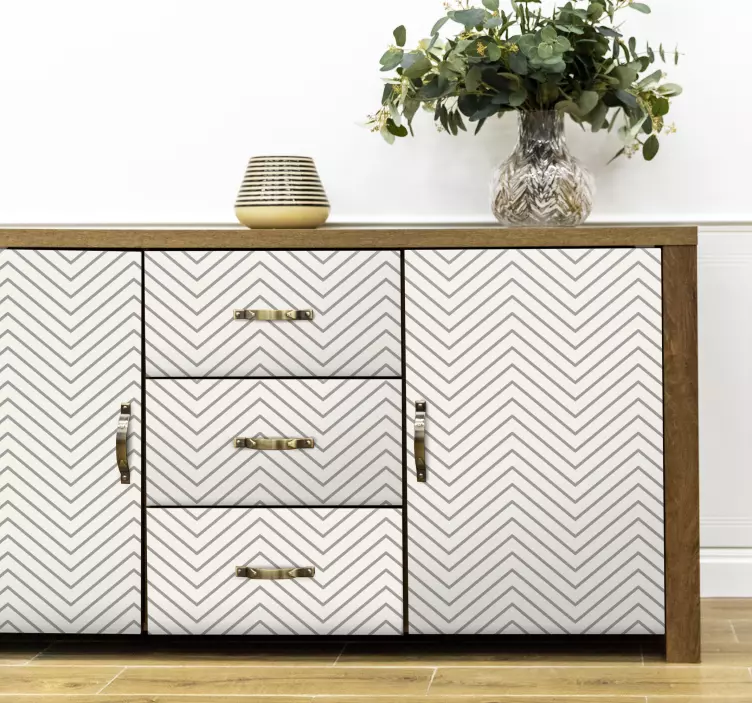 Pilkų linijų baldų lipdukas - „Tenstickers“